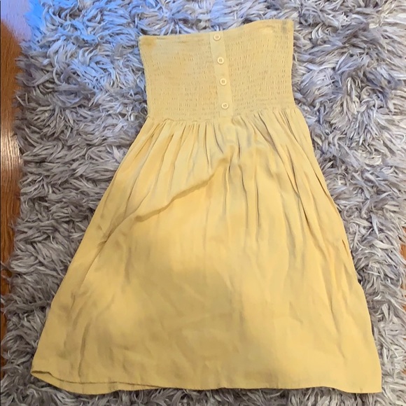yellow tube top dress